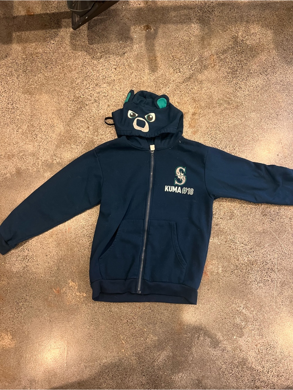 KUMA Navy Bear-Hood Zip Jacket Seattle Mariners Hoodie